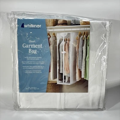 Funda de ropa transparente 20L x 12W x 42H con cremallera a prueba de polvo traje bolsa de almacenamiento Foto 1 de 3