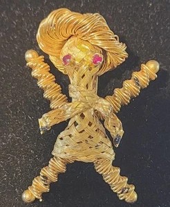 Vintage Woven Wire Figural Woman Unsigned Eisenberg - Picture 1 of 6