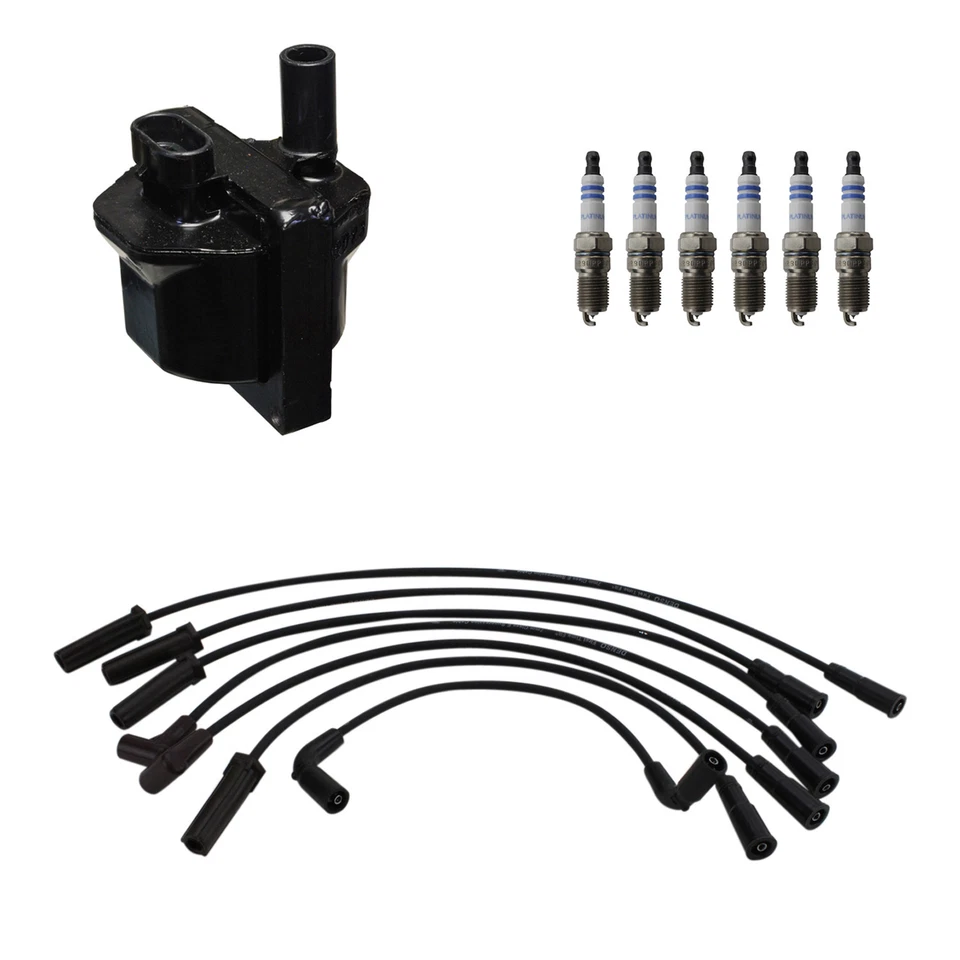 Denso Ignition Coil Wires 6 Bosch Platinum Spark Plugs Kit For Sierra 1500 V6 - Image 1 of 1