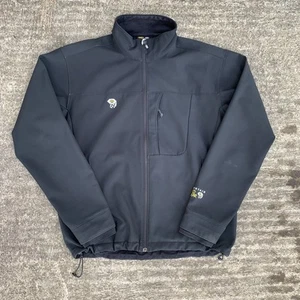 Chaqueta softshell Mountain Hardwear negra con cremallera completa para hombre, senderismo al aire libre, grande - Imagen 1 de 11
