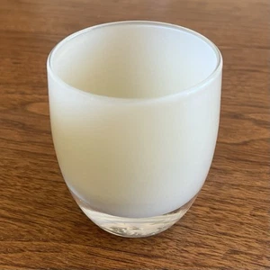 Glassybaby Portacandele Bianco Opaco Vetro Nuvoloso - Foto 1 di 10