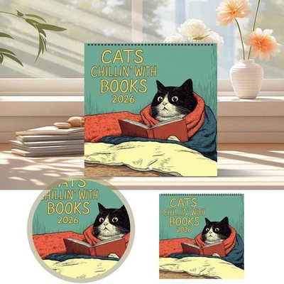 2026 Cat Calendar Funny Cat Themed Wall Calendar 12 Monthly Wall Planner 2026 - Image 1 of 4