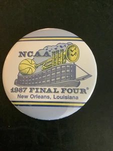 1987 NCAA Final Four Pin Back , 3.5” New Orleans, LA - INDIANA HOOSIERS CHAMPS - Picture 1 of 6