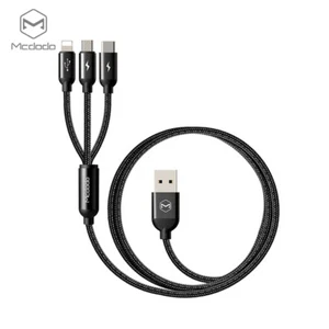 Mcdodo 3 in 1 Nylon Cable iPhone/Micro USB/Type C Sync charge for All Devices - Picture 1 of 15