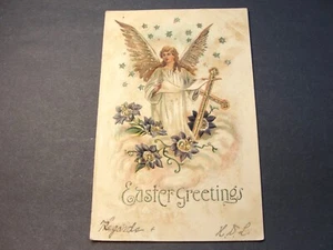 Saludos de Pascua - postal en relieve 1907 con matasellos. - Imagen 1 de 5