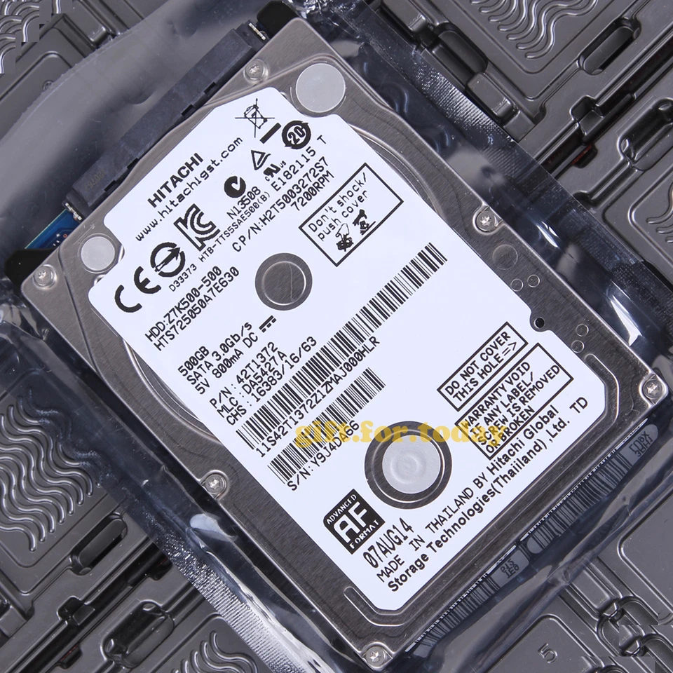 Hitachi 500 GB 7200 RPM SATA 2.5" (HTS725050A7E630) Internal Hard Drive HDD  - Image 1 of 1