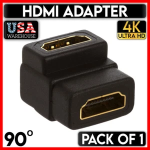 HDMI Coupler HDMI Female to Female Adapter 90 Degree Right Angle Connector - Picture 1 of 3
