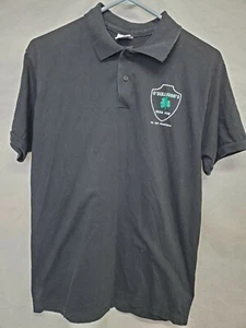 Vtg Mens Polo Shirt sz L Anvil Black Short Sleeve O'Sullivans Irish Pub San Fran - Picture 1 of 4