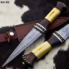 13.4" INCHES APPROX HAND MADE DAMASCUS  STEEL DAGGER BOWIE KNIFE READY TO SHIP