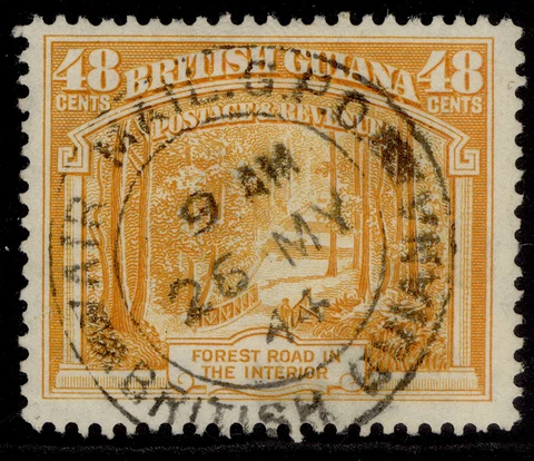 BRITISH GUIANA GVI SG314, 48c orange, FINE USED Cover