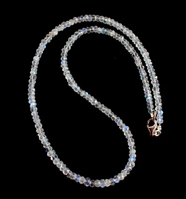 Pietre di Luna Arcobaleno Collana Preziose Blau-Schimmer Collier Bello - Immagine 1 di 2