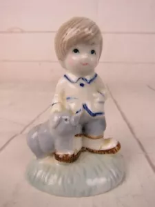 Vintage Porzellan Figur Junge und Schwein - Bild 1 von 2