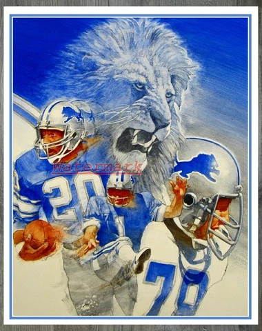 NFL Detroit Lions Color ART Poster Reprint Print 8 X 10 Photo Picture Cover