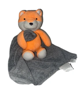 Manta de seguridad de felpa Carters Fox Lovey sonajero abrazo naranja con manta gris - Imagen 1 de 9