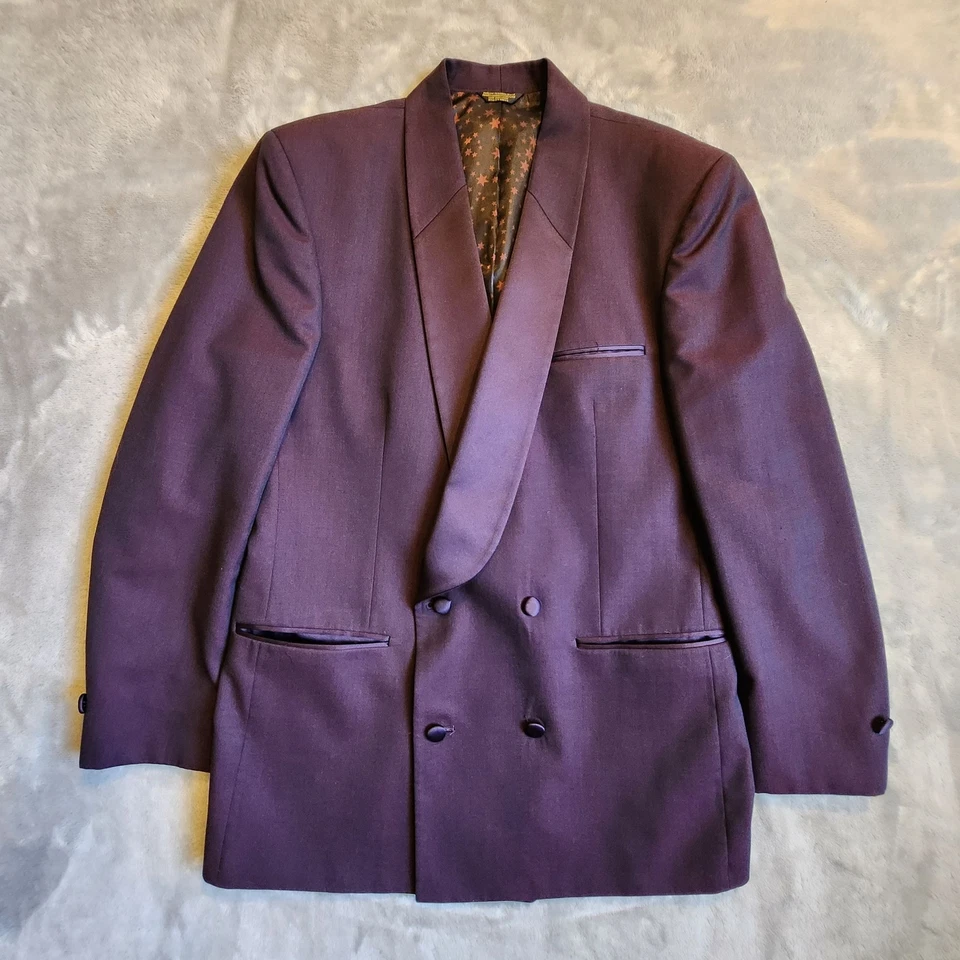 Chaqueta Esmoquin American Commodore 42 L Púrpura Doble Pecho Rockabilly Formal Foto 1 de 4