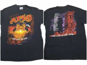 Dio Last In Line Tour vintage années 80 T-shirt L groupe de rock heavy metal musique de concert homme