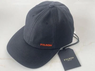 Gorra de leñador de tela de hojalata al óleo Filson correa de cuero negro sombrero de bajo perfil lona encerada Foto 1 de 4