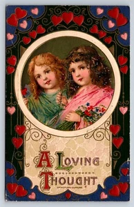 AK Valentinstag Ein liebevoller Gedanke zwei Kinder John Winsch um 1910 AA34 - Bild 1 von 3