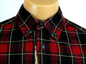 Outdoor Life Herren Flanellhemd rot kariert klein bunt Knopf LS Tasche neu - Bild 1 von 7