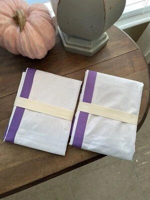 Pottery Barn Teen Suite Purple/White Standard Shams S/2 NWOT NWD - Image 1 of 4
