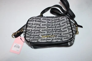 NWT JUICY COUTURE Bag Camera Crossbody Black Gray Logo - Picture 1 of 3