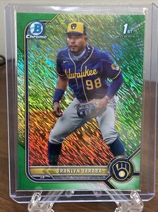 2022 Bowman Chrome Branlyn Jaraba Green Shimmer /99 - Picture 1 of 7