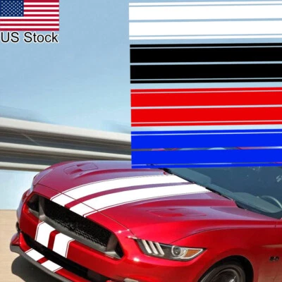 Calcomanías adhesivas a rayas para techo de rallyes de 78" para Ford Mustang Chevy Camaro Foto 1 de 4