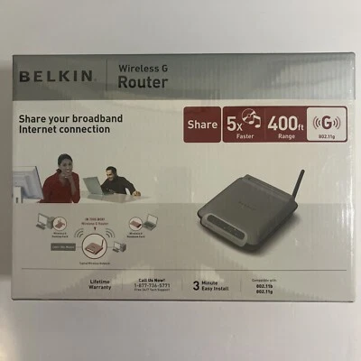 Belkin Wireless G Router 802.11g/54MBPS/400 FT Of Coverage-New in Box Sealed - Image 1 of 4