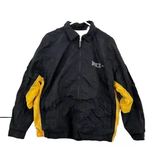 Vintage Nike Jacket Windbreaker Youth XL (18-20) Boys Black Yellow Zipper - Picture 1 of 5