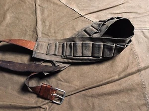 US Army Schrotpatronen Gürtel Patronengürtel Canvas Leder USA WWII WK2 - Bild 1 von 2