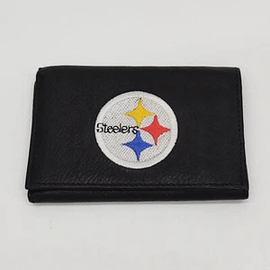 Pittsburgh Steelers Black Leather Tri-fold Wallet by Rico - Picture 1 of 7