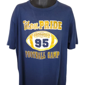 Vintage Titan Pride Football T Shirt Mens Size 2XL Blue 90s Camp Made In USA - Picture 1 of 9