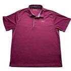 Under Armour Men’s Red Maroon Burgundy Golf Polo Shirt Loose Heatgear Size 3XL