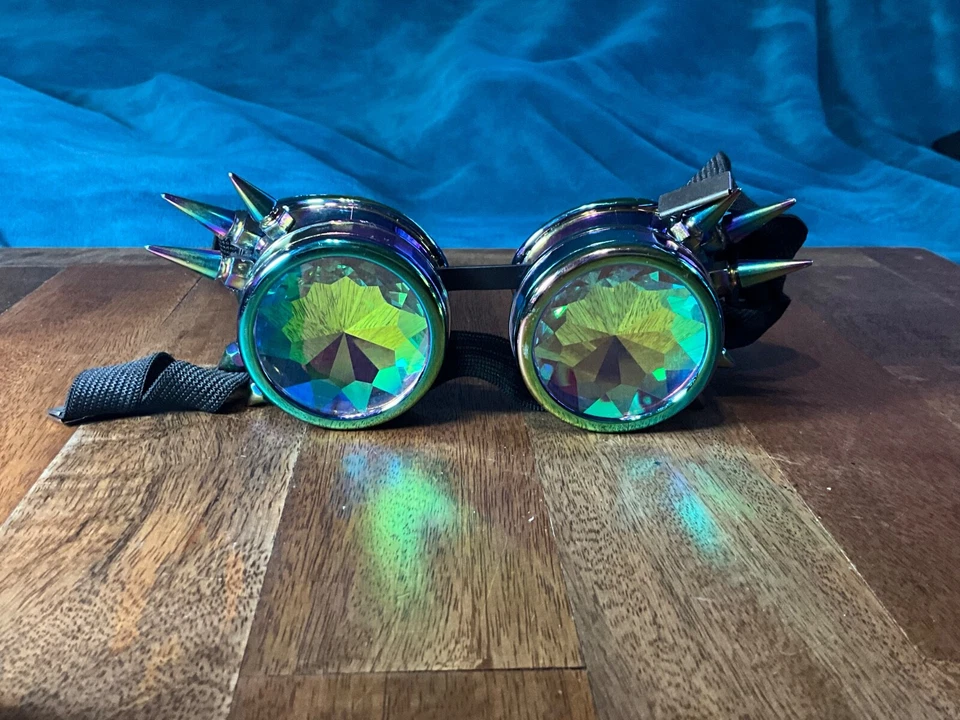 Steampunk Goggles Rainbow Kaleidoscope Horror Cosplay Clubwear Party Glasses - Image 1 of 4