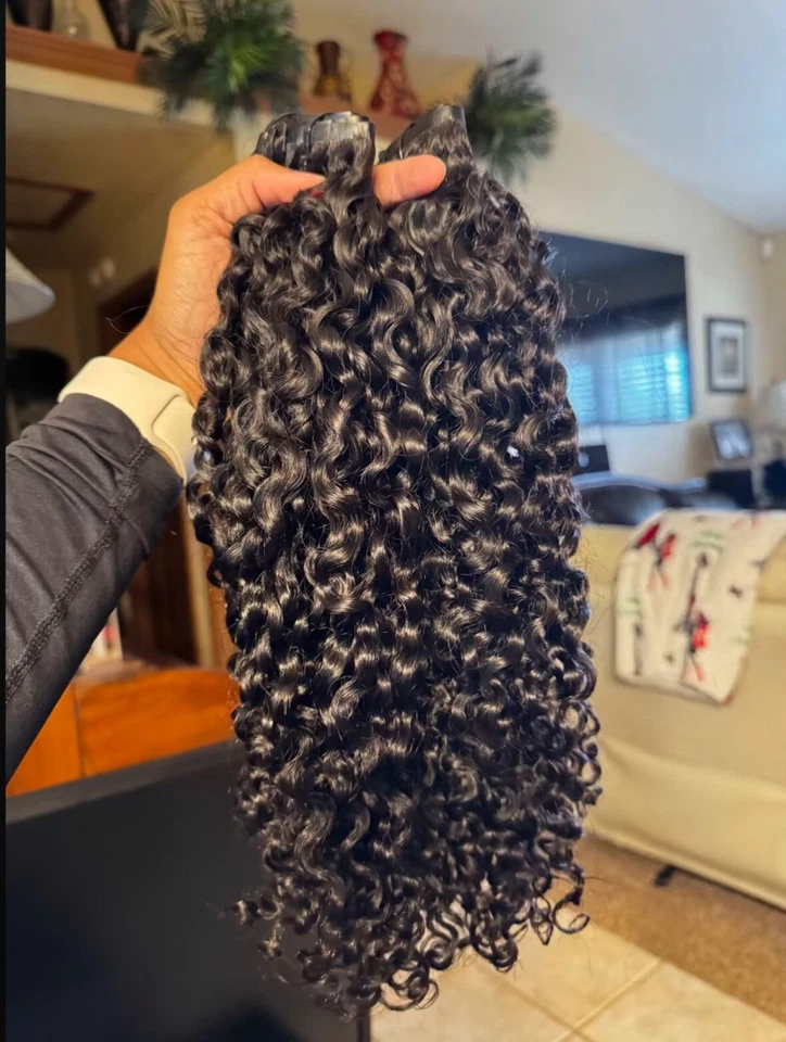 LUVME 100% Capelli Umani Vergini, Extension Senza Cuciture, Clip-in Ricciolo Disordinato - Immagine 1 di 1