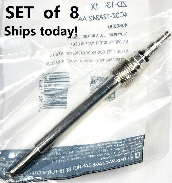 Juego de 8 - Bujías incandescentes diésel OEM para ZD-13 FORD F250, F350 6,0 L 4C3Z12A342AA Foto 1 de 1