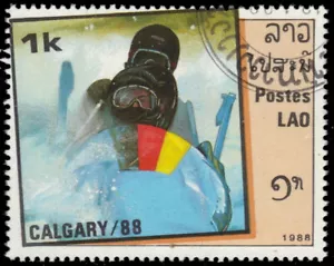 LAOS 842 (Mi1060) - Calgary Winter Olympics "Bobsled" (pf61964) - Picture 1 of 1