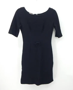 vintage 50s LESLIE FAY shift sheath dress short sleeve knee length lbd black XS - Picture 1 of 7