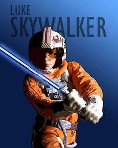 Handmade Luke Skywalker Art Poster 12x18" Professional Print - Picture 1 of 1