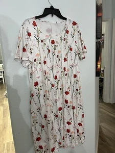 Dress Womens Multicolor Size L Floral Cotton knit casual Classic pockets - Picture 1 of 5