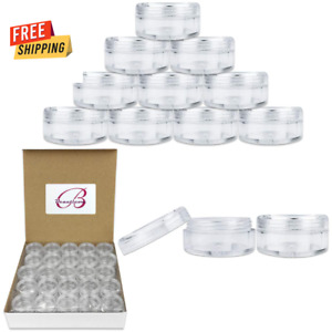 50-Pack 5 Gram Acrylic Clear Round Jars - BPA Free Cosmetic Containers for Lotio