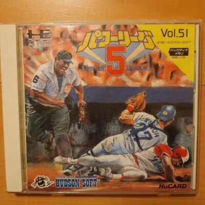 Power League 5 PC Engine PCE HC92057 1992 NTSC-J NEC Hudson soft Sports USED - Image 1 of 4