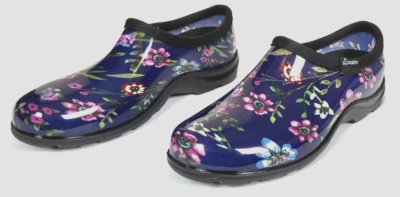 Sloggers Nuevo Para Mujer Talla 8 Azul Marino Floral Impermeable Sin Cordones Zapatos de Jardinería Zuecos Foto 1 de 4