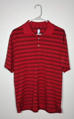 Polo PGA Tour Hombre Talla M 100% Poliéster Rojo Negro Rayas Transpirable Foto 1 de 4