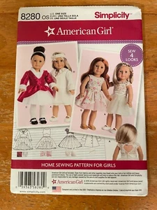 Simplicity 8280 American Girl 18" Doll Clothing Sewing Pattern NEW Uncut - Picture 1 of 2