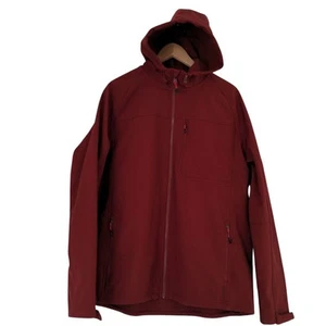 Windriver Jacket Mens XL Rust Hooded Windbreaker Rain Coat Fleece Lined Pockets - Picture 1 of 10