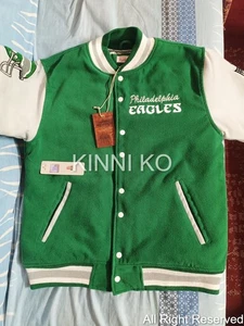 Chaqueta universitaria Philadelphia Eagle de Mitchel and Ness, chaqueta Eagle vintage nueva con etiquetas - Imagen 1 de 12