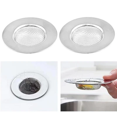 2x Abflusssieb Abfluss Sieb Haarsieb Küche Spülbecken Dusche Badewanne Edelstahl - Bild 1 von 4