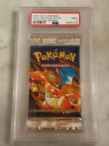 1999 Pokemon Base Set Booster Pack 1st Edition German Charizard PSA 10 GEM MINT - Picture 1 of 2