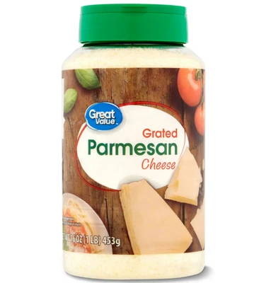 Great Value grated parmesan Cheese, 16 oz bottle, Free Shipping - Image 1 of 4